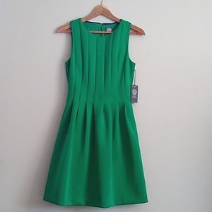 Vince Camuto green sleeveless fit and flare dress